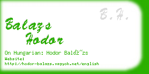 balazs hodor business card